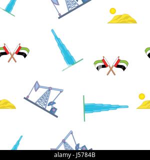 State of UAE pattern, cartoon style Stock Vector
