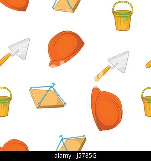 Construction pattern, cartoon style Stock Vector