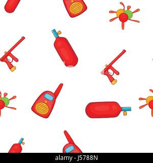 Paintball club pattern, cartoon style Stock Vector