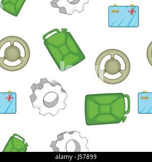 Maintenance car pattern, cartoon style Stock Vector