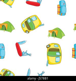 Encampment pattern, cartoon style Stock Vector