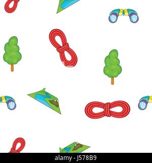 Camp pattern, cartoon style Stock Vector