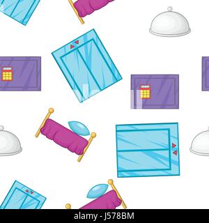 Hotel pattern, cartoon style Stock Vector