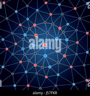 Background network. Background circles dots and lines. Abstract geometric pattern with dots and connects. Stock Vector