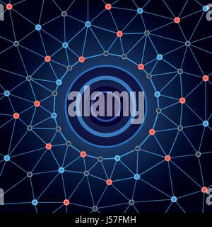 Background network. Background circles dots and lines. Abstract geometric pattern with dots and connects. Stock Vector