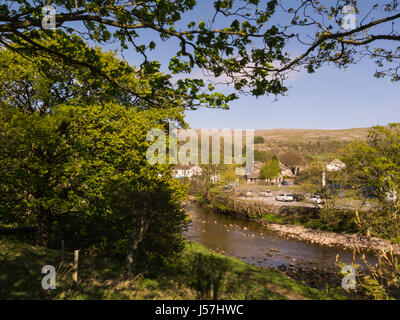 View down to Kettlewell village Upper Wharfedale Yorkshire Dales National Park North Yorkshire England Great Britain GB UK Stock Photo