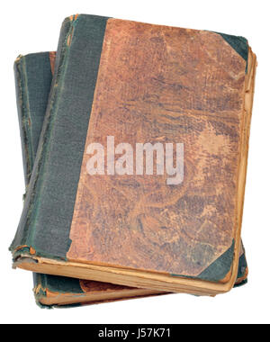 Two old books isolated on a white background Stock Photo
