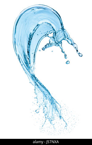 Water splash isolated on the white background. Stock Photo