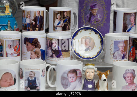 collection of mugs and memorabilia of the Royal family Stock Photo