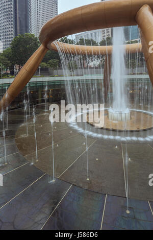 Editorial: SINGAPORE, March 31, 2017 - The Fountain of Wealth with surrounding shopping mall in the center of Singapore Stock Photo