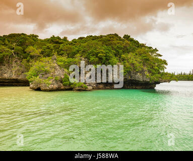 Kanumera Rock on Isle Of Pines, New Caledonia in the South Pacific Stock Photo