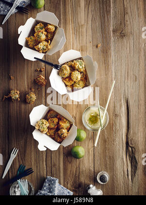 Crisp deep fried brussel sprouts Stock Photo