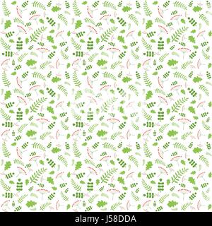 Pattern with autumn leaves of different trees. Vector illustrati Stock Vector