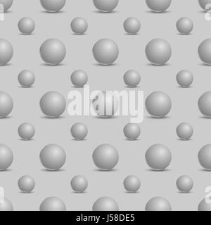 Seamless abstract background with 3d balls. Spheric pattern. Vec Stock Vector