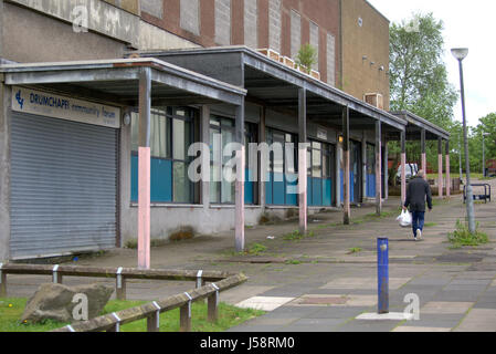 Drumchapel housing scheme shopping centre social deprivation poverty Stock Photo