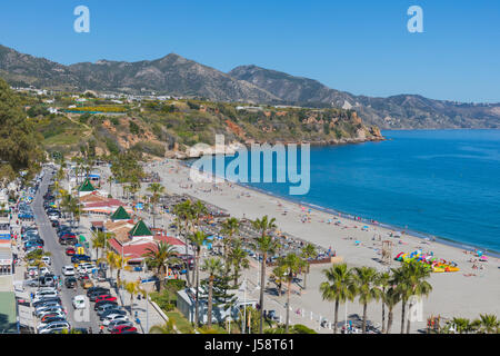 Nerja, Costa del Sol, Malaga Province, Andalusia, southern Spain.  Burriana beach. Stock Photo