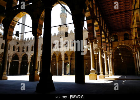 View Inside the Al-Nasir Muhammad Mosque at the Citadel in Cairo, Egypt. Stock Photo