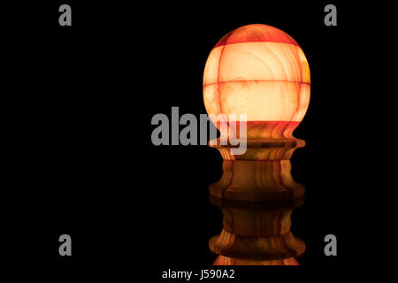 Marble Lamp Glowing in Dark Stock Photo