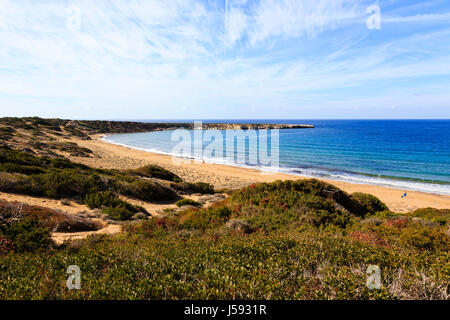 Lara Beach, home to breeding turtles on the Akamas Peninsula, Cyprus. Stock Photo