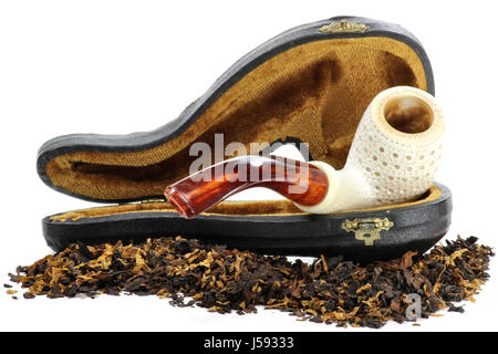 meerschaum pipe with tobacco isolated on white background Stock Photo