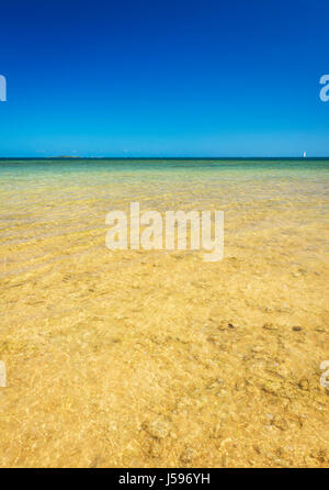 View from Duck Island over clear tropical waters in New Caledonia in the South Pacific Stock Photo