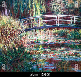 Monet. Painting entitled 'Le Bassin aux Nympheas, Harmonie Rose'(Water Lily Pond, Pink Harmony)  by Claude Monet (1840-1926), oil on canvas, 1900 Stock Photo