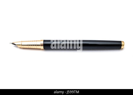 Golden pen isolated on white background Stock Photo
