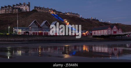 Saltburn by the Sea first light pier and Cliff Lift Stock Photo