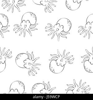Vector octopus background pattern style Stock Vector
