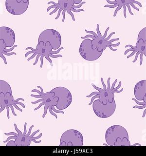 Purple octopus pattern style collection Stock Vector