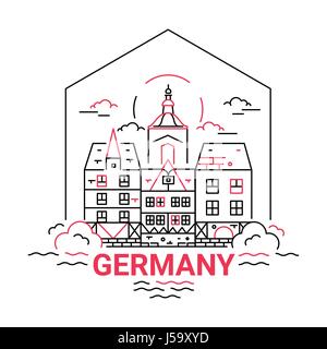 Germany - modern vector line travel illustration Stock Vector