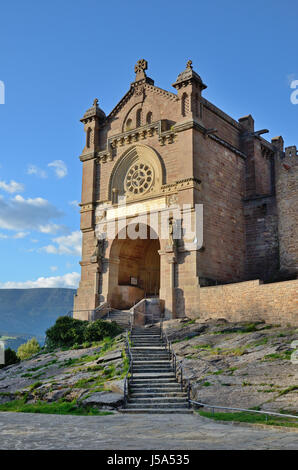 Basilica near the Castle of Xavier (Castillo de Javier) Stock Photo