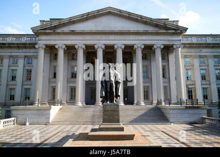 The treasury department building Washington DC USA Stock Photo