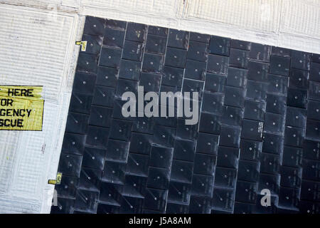 black heat shield protection tiles and white flexible blanket tiles space shuttle orbiter usa Stock Photo