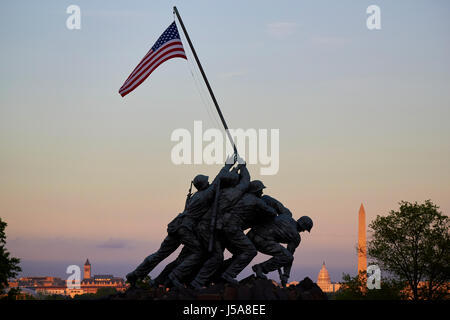 the us marine corps war memorial iwo jima Washington DC USA Stock Photo