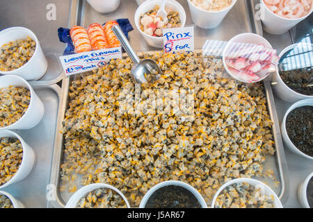 Seafood,fresh,fish,Swansea,indoor,market,Wales,U.K.,UK, Stock Photo