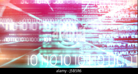 Blue background with vignette against abstract blue text Stock Photo
