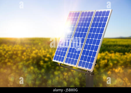 flare against yellow abstract light spot design Stock Photo