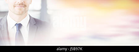 Close-up portrait of confident handsome businessman in office Stock Photo