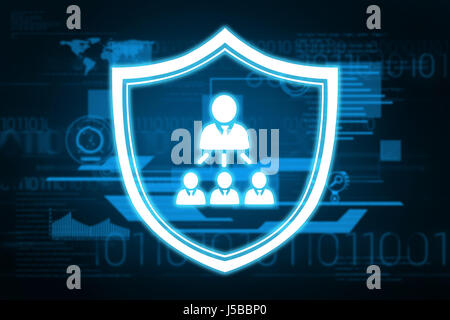 Leadership graphic against black and white coat-of-arms Stock Photo
