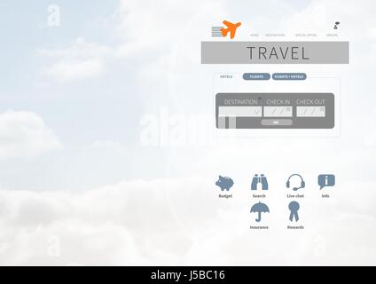 Digital composite of Holiday travel break App Interface Stock Photo