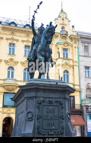 Ban Jelačić monument, main square, Zagreb, Croatia Stock Photo