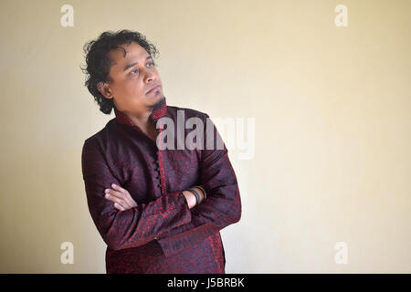 Portrait of Indian young man in a traditional attire, Pune, Maharashtra Stock Photo