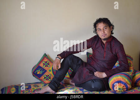 Portrait of Indian young man in a traditional attire, Pune, Maharashtra Stock Photo
