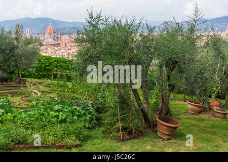 Florence, Italy - July 06, 2016: garden Giardino Bardini in Florence. Its an Italian Renaissance garden opened only recently to the public, it is rela Stock Photo