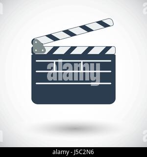 Director clapperboard. Single flat icon on white background. Vector illustration. Stock Vector