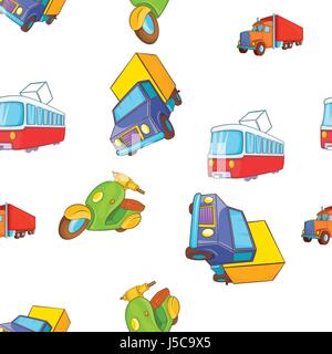 Transport pattern. Cartoon illustration of transport vector pattern for web Stock Vector