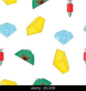 Mining pattern. Cartoon illustration of mining vector pattern for web Stock Vector