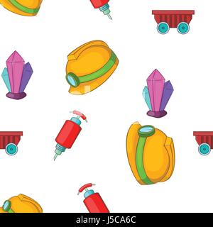 Mining industry pattern. Cartoon illustration of mining industry vector pattern for web Stock Vector