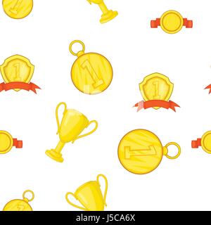 Sports awards pattern. Cartoon illustration of sports awards vector pattern for web Stock Vector